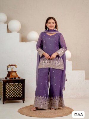 Launching New Designer Party Wear Look Top ,  Plazzo  and Dupatta
