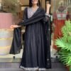 Look Around out of a dreamy movie set as you turn around and walk in this elegant flaired suit ! The perfect of traditional wear. Women's printed Cotton kurta & pant with Malmal dupatta set..