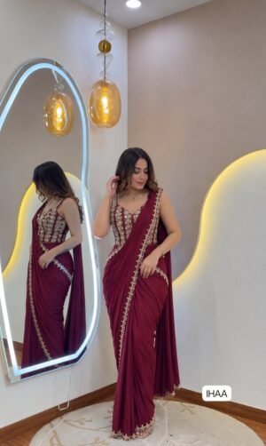 Experience effortless luxury with this premium ready-to-wear saree