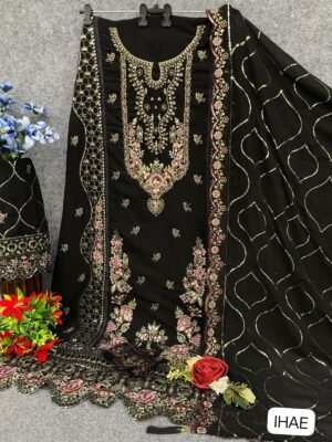 Fox Georgette with Heavy Embroidery Sequence Work