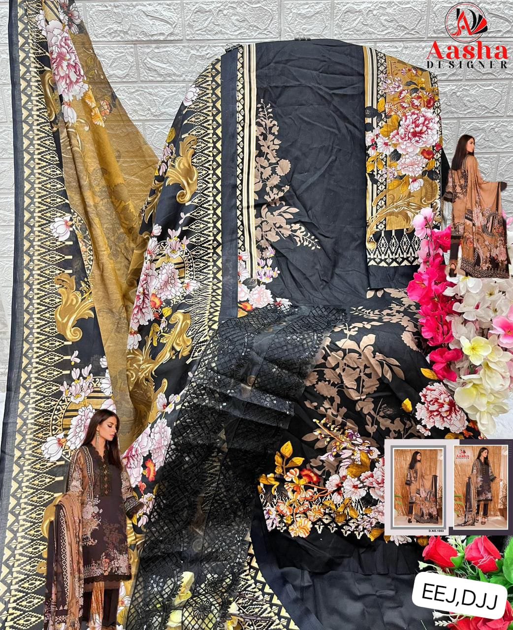 pure cotton print with exclusive patch embroidery( 2 PATCH) - Image 2