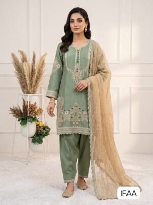 THIS SEASON, TRY OUR DESIGNER CORDING WITH SEQUENCE EMBROIDERED WORKED TOP SALWAAR WITH DUPATTA