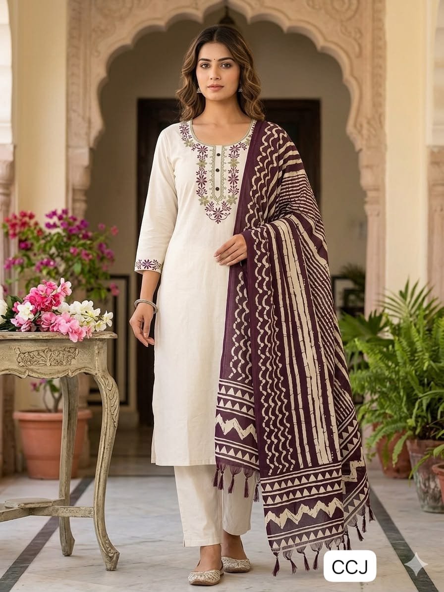 New Designers Kurti Pent Dupatta Set