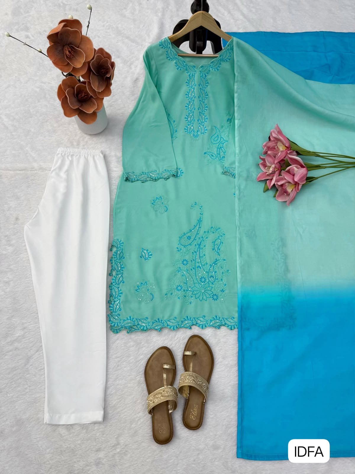 Step into effortless charm with our exclusive 3-piece set – crafted for comfort, stitched with grace. - Image 2