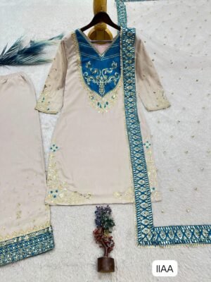 Alternative view of Launching New Fancy Design Pakistani Collection Top - Plazzo And Dupatta Set Fully Stitched Ready To Wear