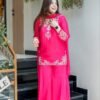 Featuring Lilac New Party wear Top With Palazzo And Dupatta Set which is beautifully nack with decorated with and heavy Embroidery Sequence Work