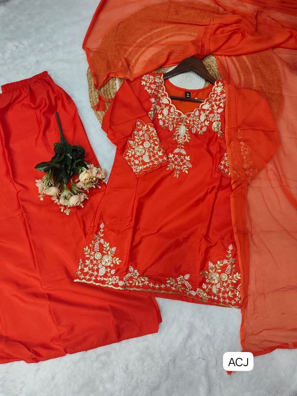 Featuring Lilac New Party wear Top With Palazzo And Dupatta Set which is beautifully nack with decorated with and heavy Embroidery Sequence Work - Image 4