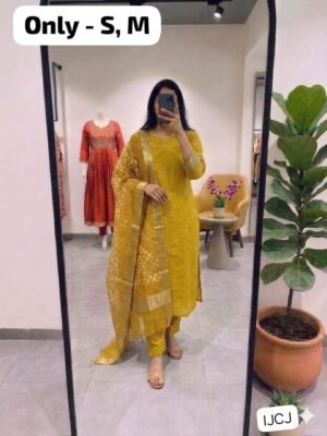 PREMIUM ROMAN SILK Fabric Kurti With Pant With Beautiful Digital PrinT Dupatta
