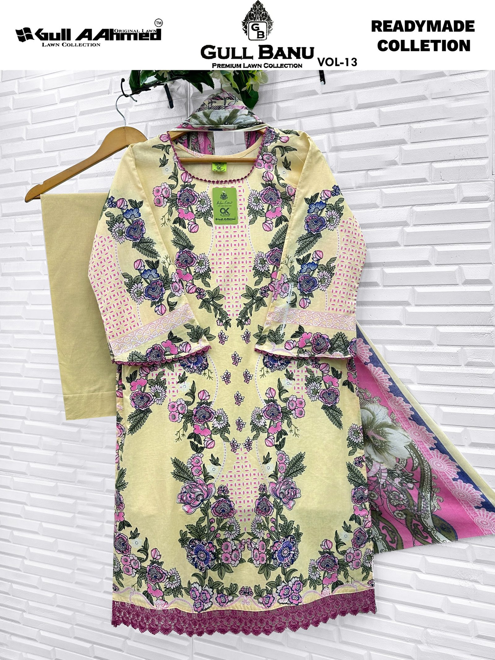 Pure lawn collection with mal mal dupatta - Image 3
