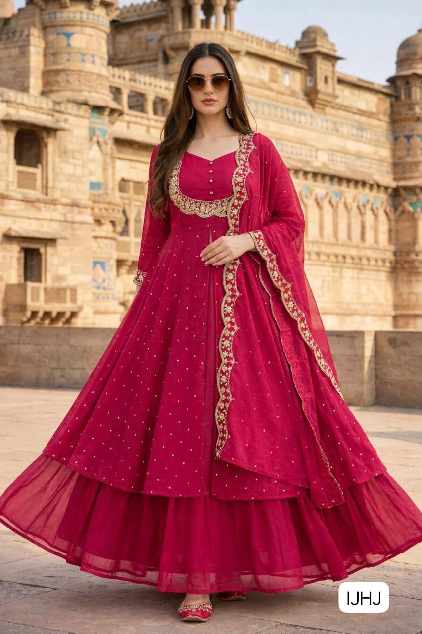 New TRENDING DESIGN kurti,Lahenga,Dupataa-Vichitra Silk