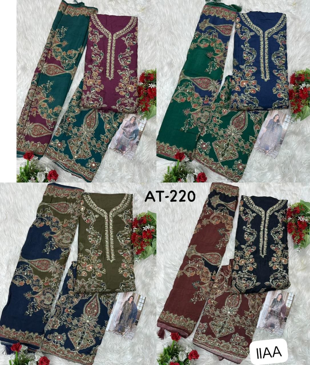Top Pure viscous Maslin digital print with aari and hand work - Image 2
