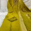 Premium Viscose Mango Silk Kurti with elegant embroidery sequins & hand work