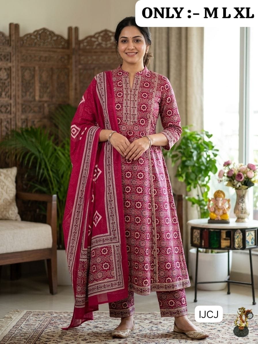 Upgrade your ethnic wardrobe with this gorgeous, premium 3-piece suit set. Perfect for festive gatherings, family get-togethers, or elegant daily wear