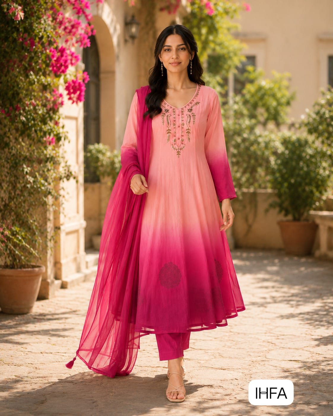 Đěsigner Special Premium Orange Chiffon 3 Piece Set