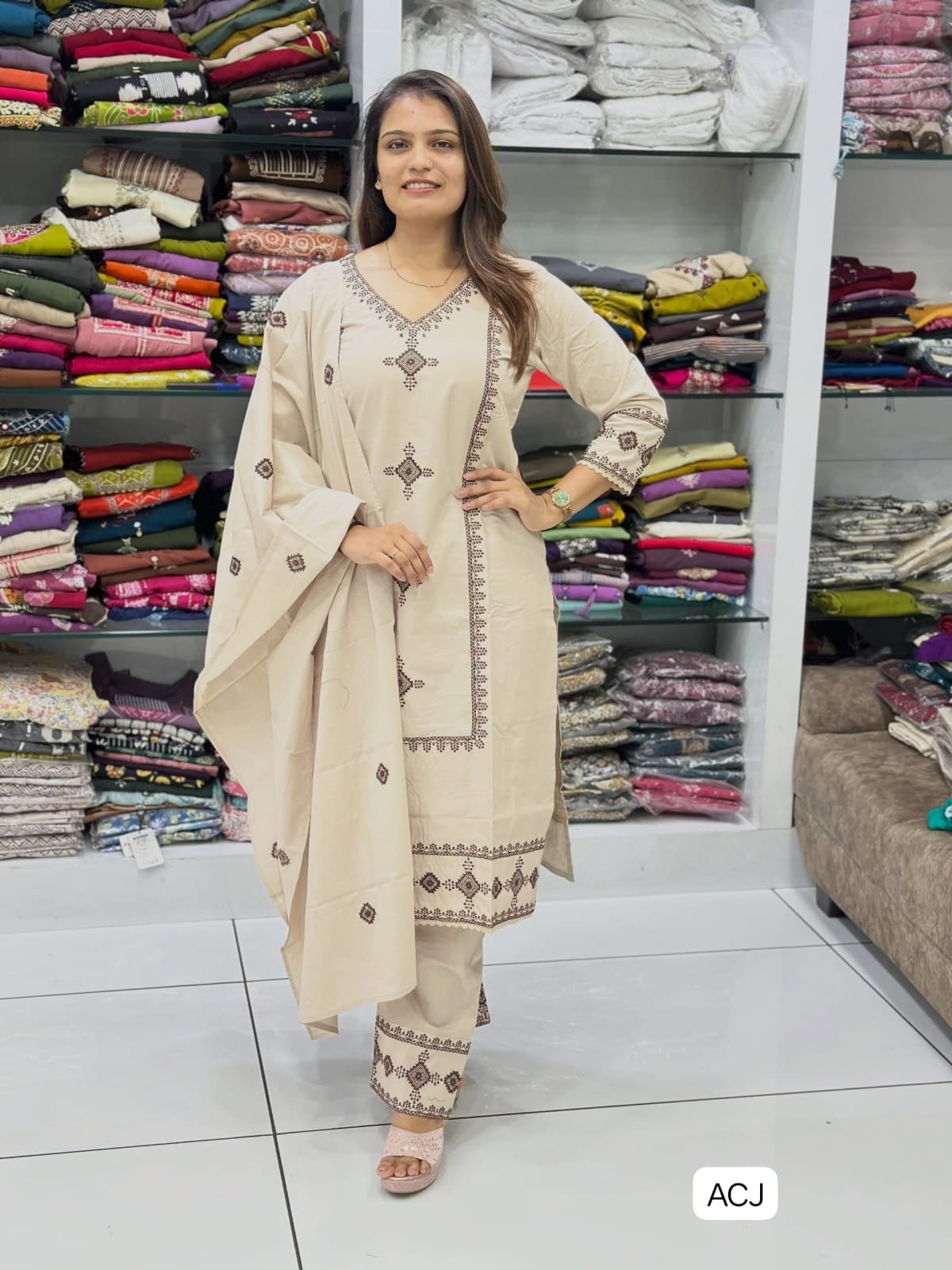 Morgan Silk Digital Print Kurti With Pant With Dupatta