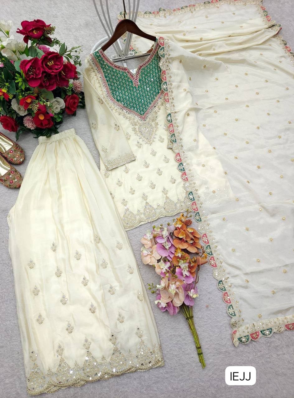 Series New Designer Party Sharara Suit & Dupatta Set - Image 2
