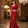 THIS WEDDING SEASON WEAR OUR BEAUTIFUL SEQUENCE EMBROIDERED WORKED READY TO WEAR SAREE WITH STITCHED BLOUSE