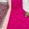Beautiful Aline kurta set with beautiful Jaipur printed mal mal dupatta with matching PanT