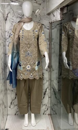 Kurti with pent& fancy Duptta