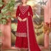 Fancy Blooming Vichitra with Heavy Embroidery Work With 3mm Sequence & Original Glass Zarkan Work