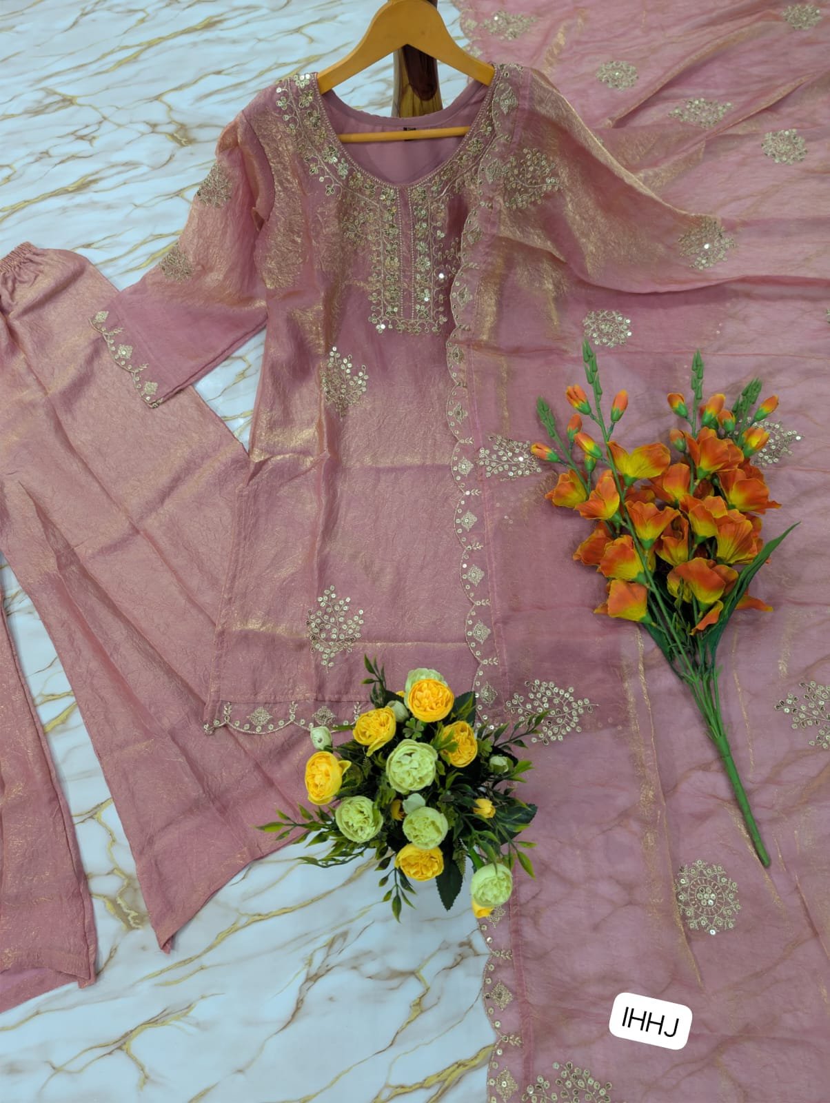 WOMEN'S PURE FRENDY SILK SARARA SET'S - Image 4