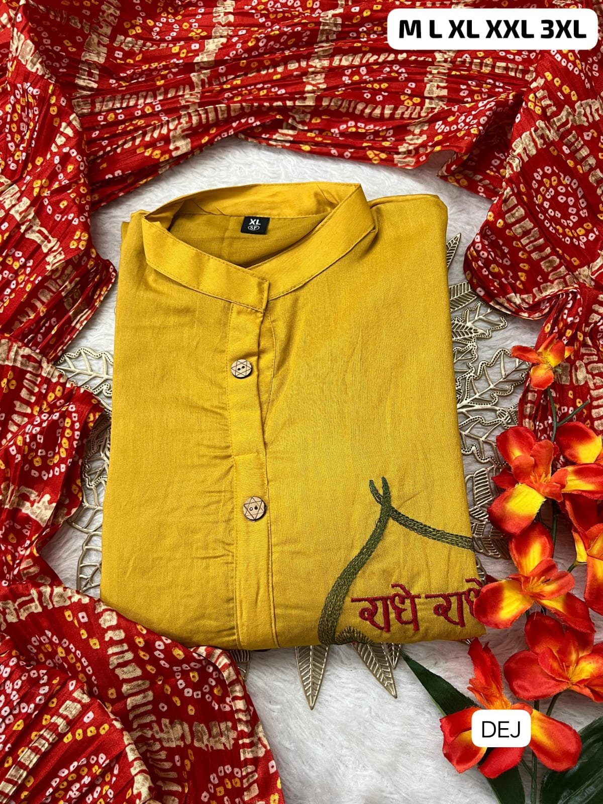 CHANDERI MASLIN KURTI WITH CHINON DUPATTA - Image 2