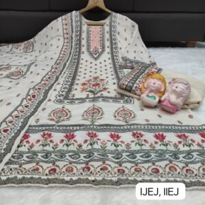 Alternative view of Woman Fashion Exclusive: Premium Muslin Floral Kurti Set