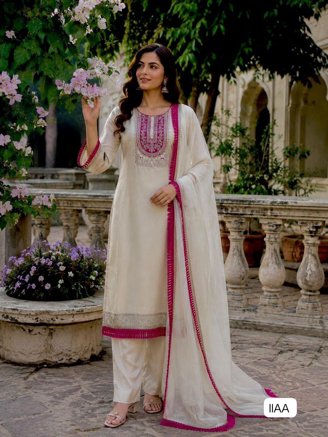 PRESENTING PREIMIUM LINING ORGANZA SUIT WITH EMBROIDERY CODING DORI-SEQUENCE WORKED TOP-BOTTOM AND DUPATTA SET FULLY STITCHED READY TO WARE