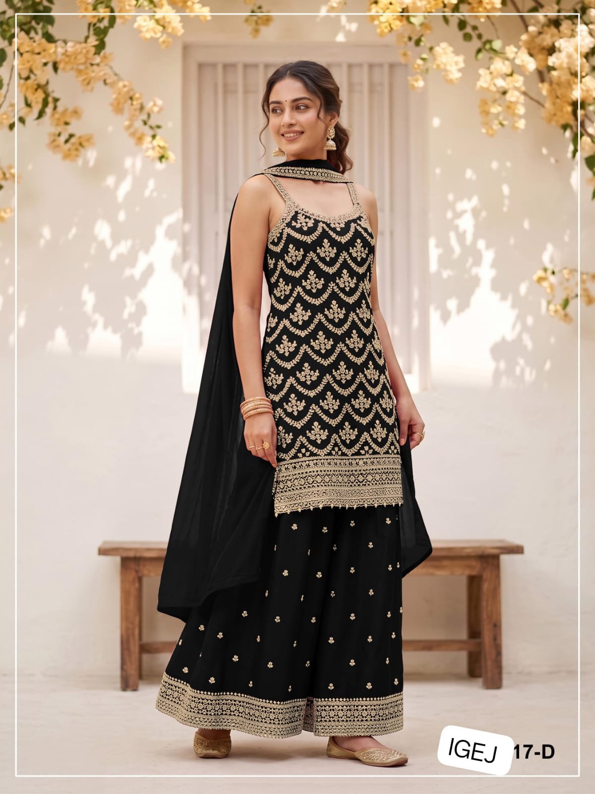 Heavy Chinon with Heavy Embroidered 3mm Sequence & Zari Work