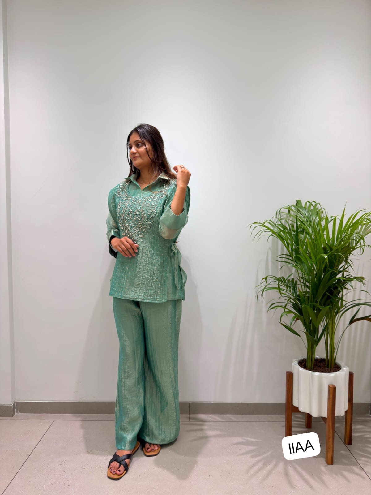 THIS FESTIVAL SEASON , TRY OUR DESIGNER SHIRT ,PANT WITH HAND EMBROIDERED SHRUG*