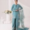 Đěsigner Party Wear Look Pur Natural Crepe Top & Palazzo With Dupatta set
