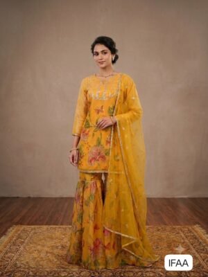 THIS WEDDING SEASON WEAR OUR BEAUTIFUL SEQUENCE EMBROIDERED WORKED TOP , SARARA WITH DUPATTA