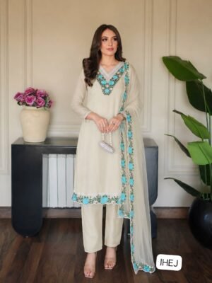 PRESERNTING NEW READY TO WEAR DESIGN HEAVY EMBROIDERY AND THREAD WORK TOP - WITH PENT WITH  DUPATTA