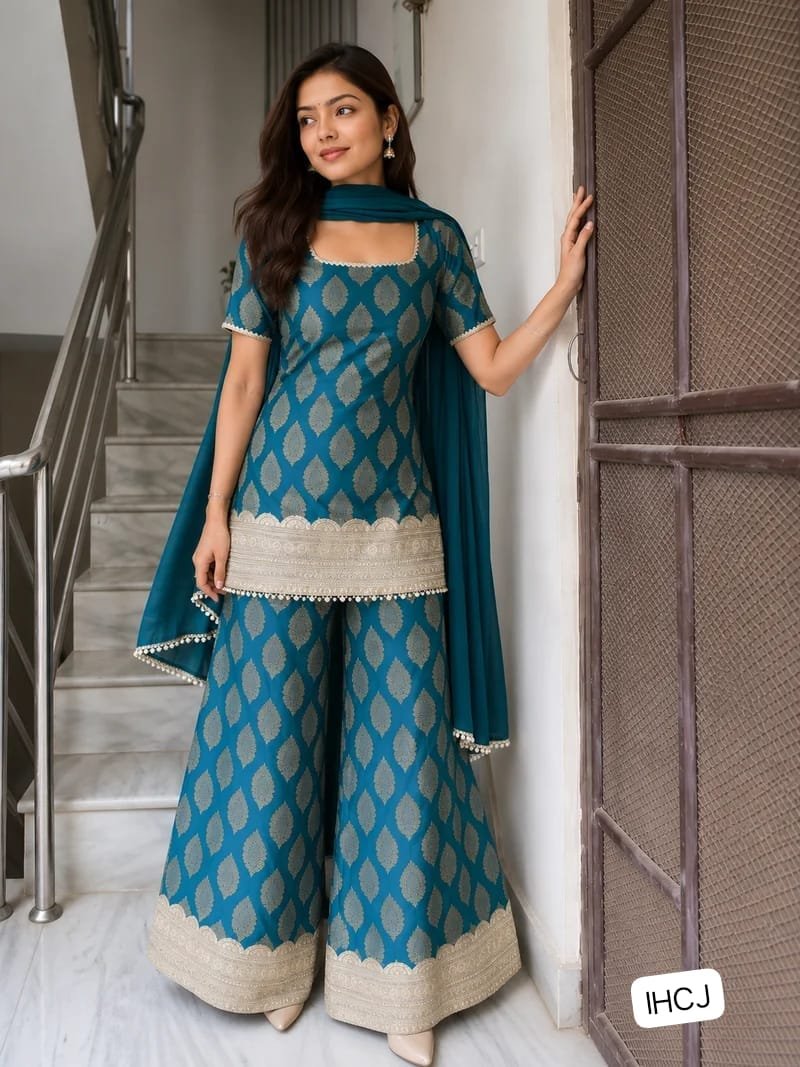 Premium Banarasi Sharara 3 psc Set