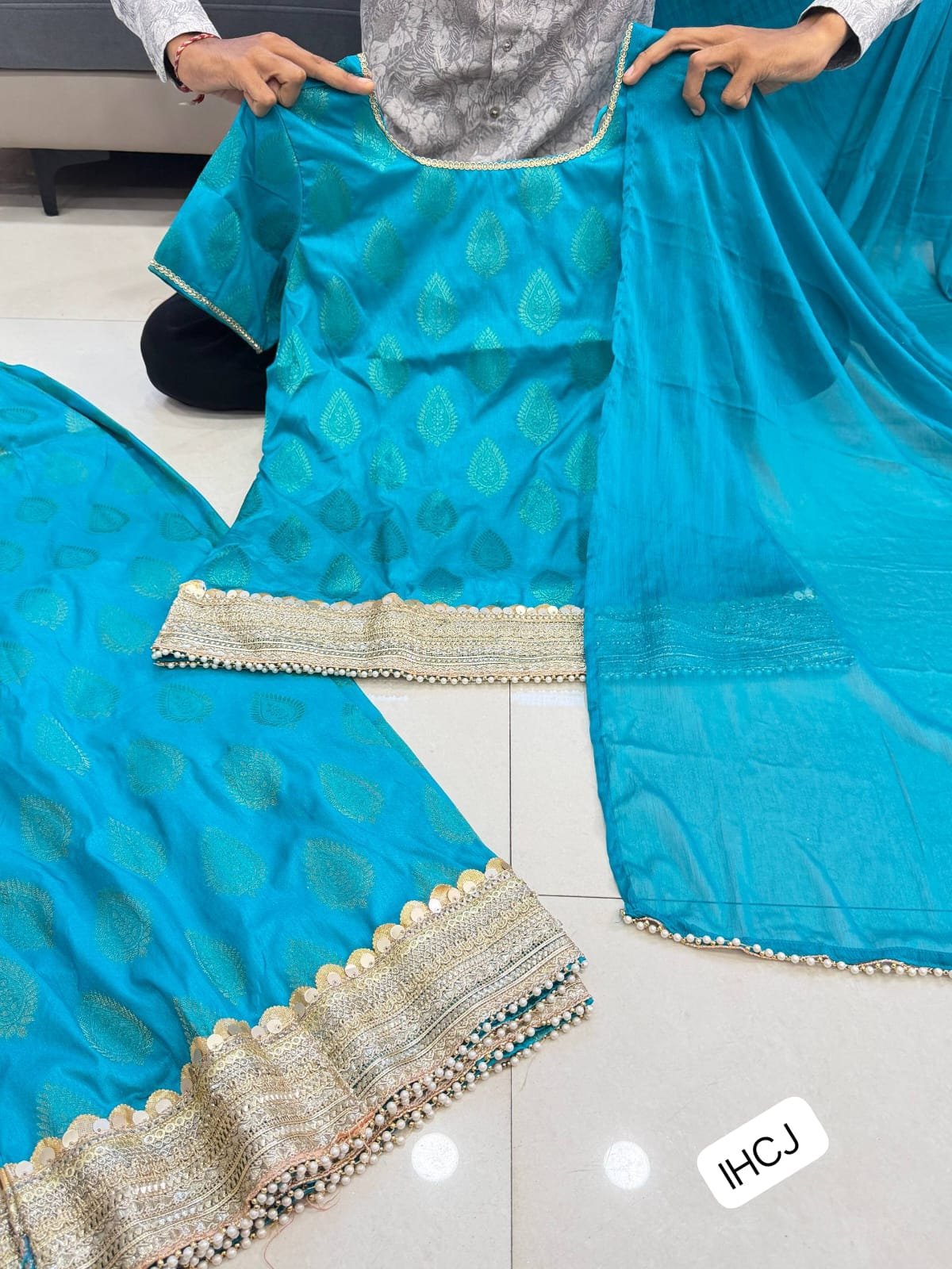 Premium Banarasi Sharara 3 psc Set - Image 2