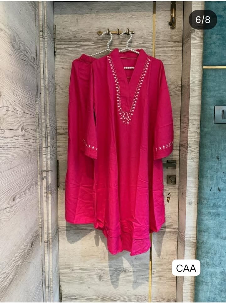 PAKISTANI STYLE HIGH LOW MIRROR WORK CORDSET
