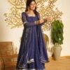 Elegant Georgette Bandhani Flared Gown with Dupatta