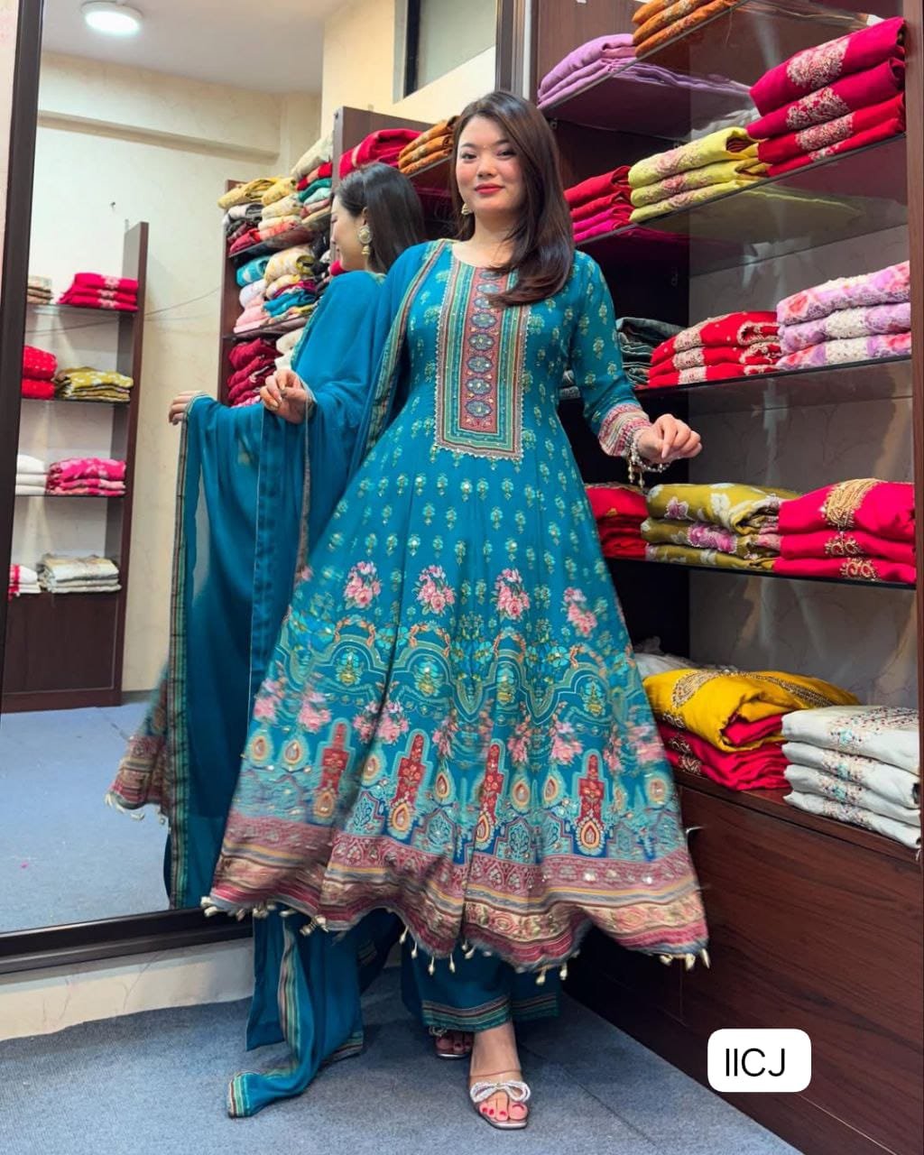 NEW ARRIVALS RAJASTHANI FULL ANARKALI LATKAN LACE ROUND SET