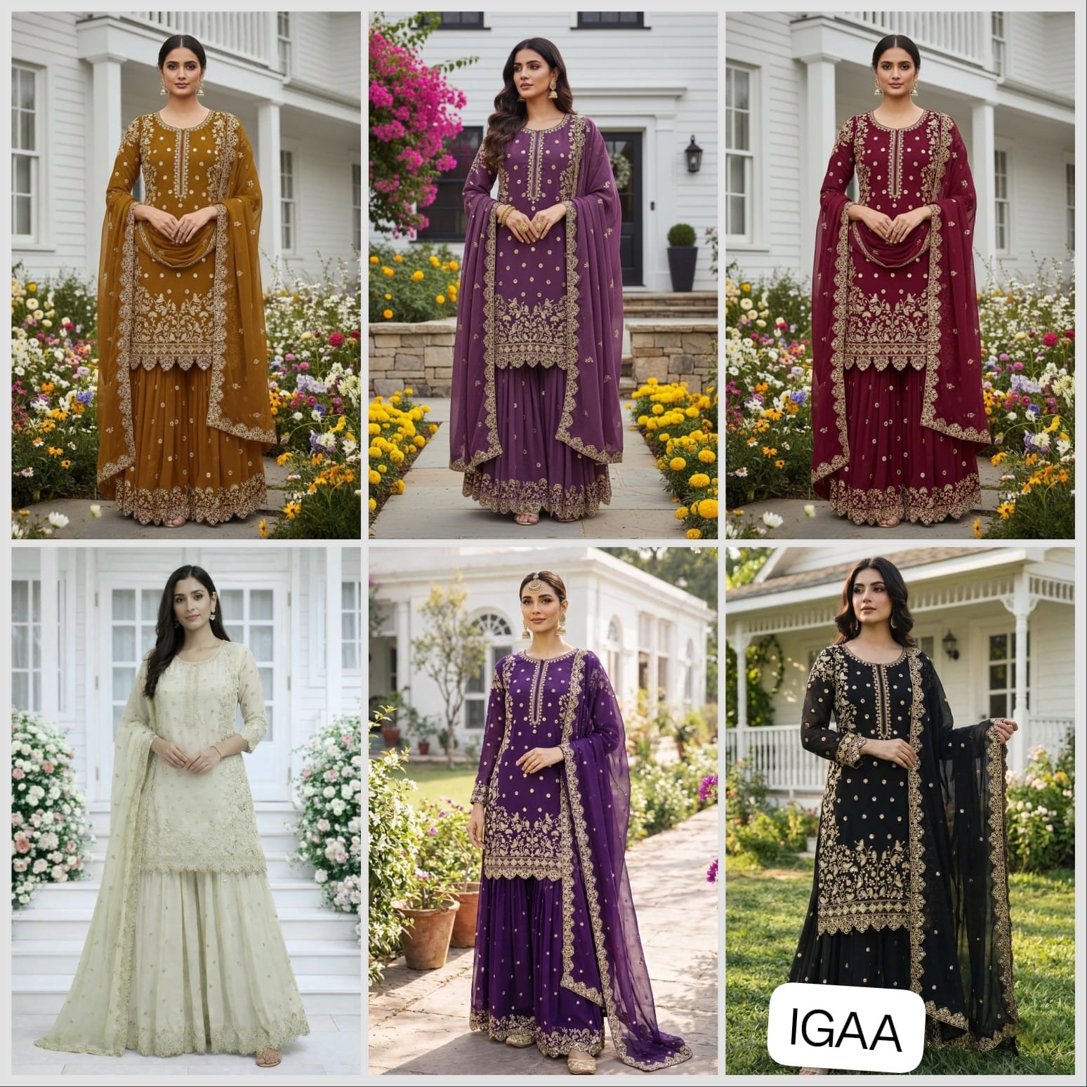 Presenting New Premium Quality With Embroidery Sequence Worked Top-Plazzo And Dupatta Set Fully Stitched Ready To Wear - Image 4