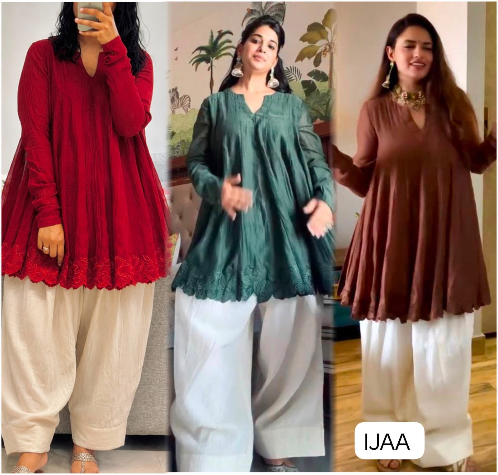 NEW DESIGNER HEAVY MAL CHANDERI TOP PLAZZO SUIT SET - Image 3