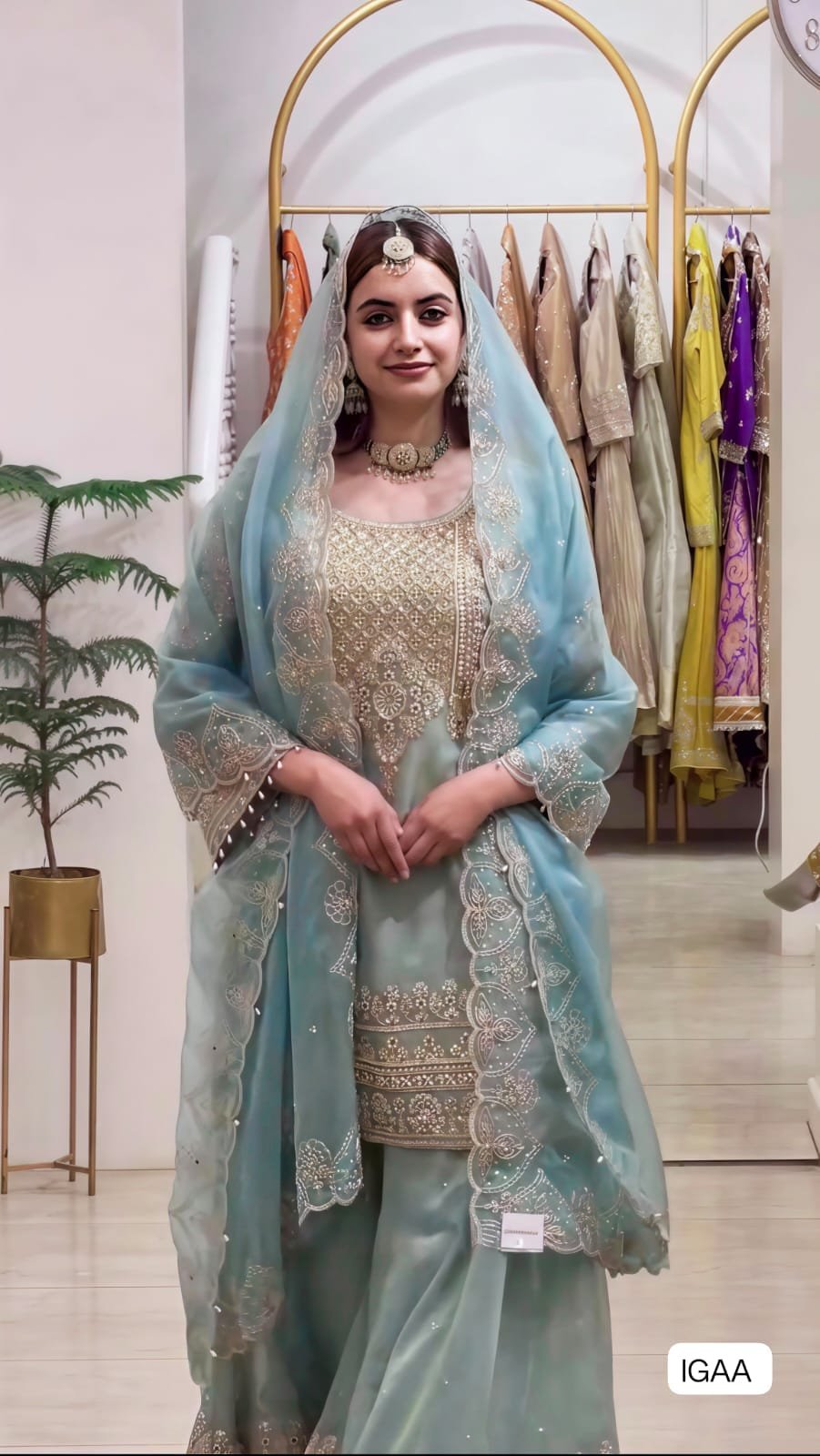 Presenting New Designer Party Wear Look Top-Plazzo and Dupatta With Heavy Embroidery Work