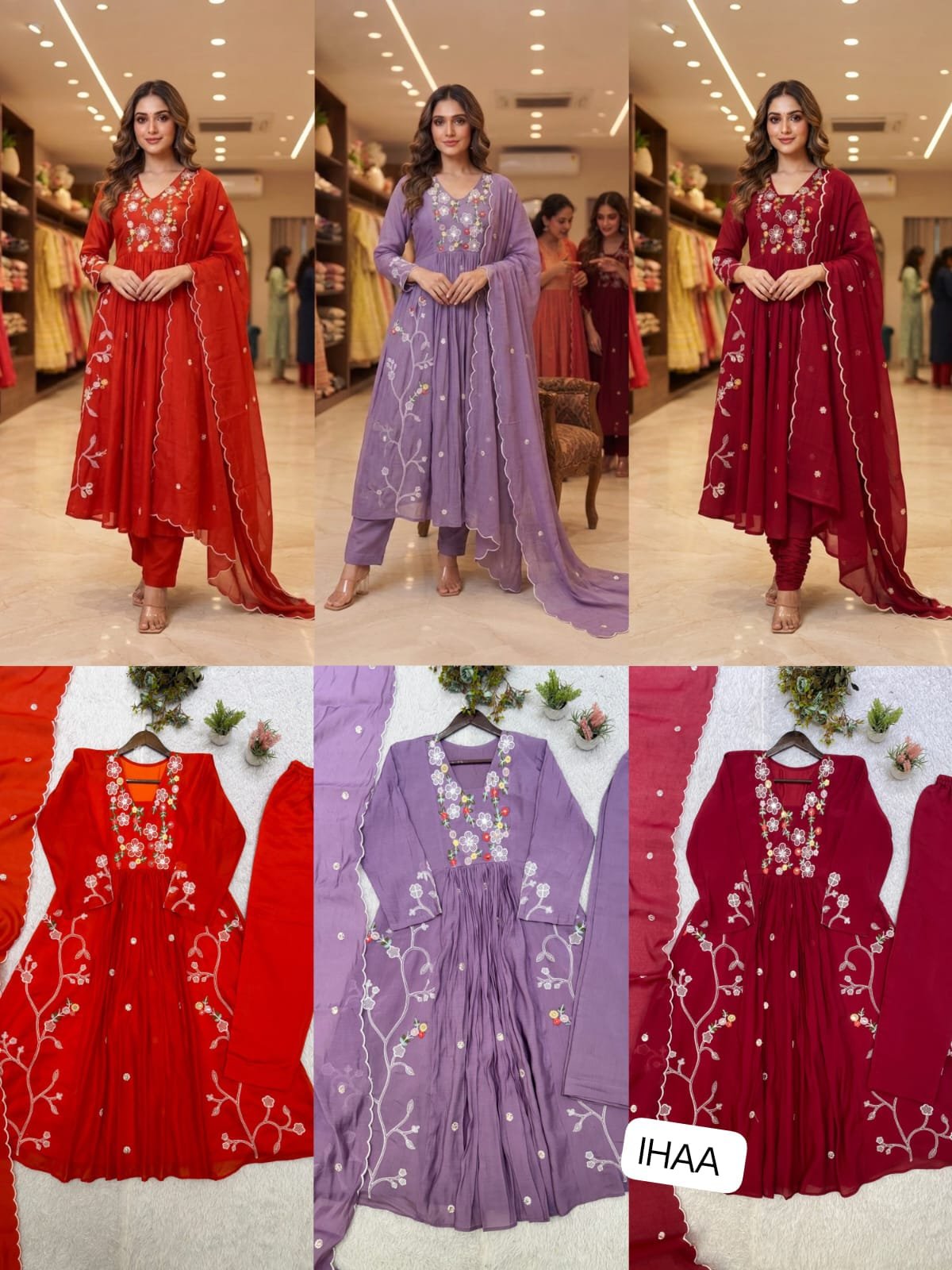THIS FESTIVAL SEASON WEAR OUR BEAUTIFUL SEQUENCE EMBROIDERED WORKED TOP , PANT WITH DUPATTA - Image 5