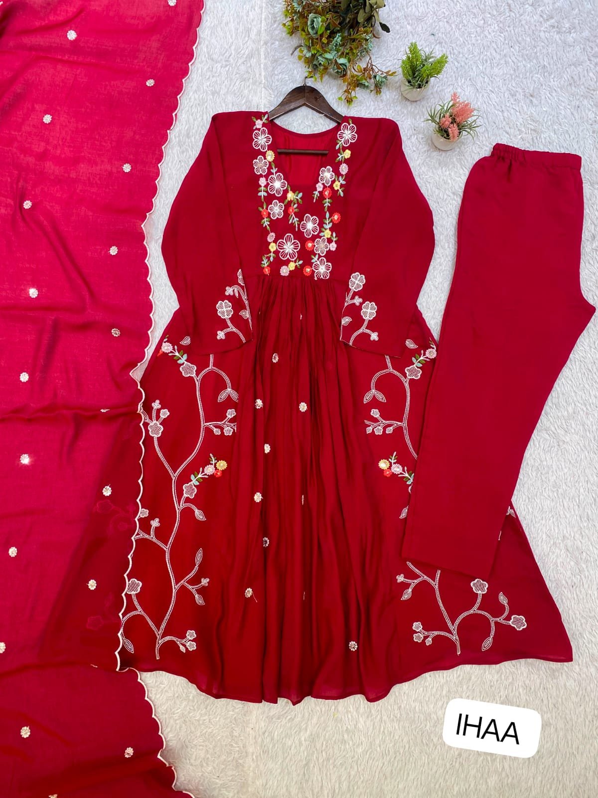 THIS FESTIVAL SEASON WEAR OUR BEAUTIFUL SEQUENCE EMBROIDERED WORKED TOP , PANT WITH DUPATTA - Image 2