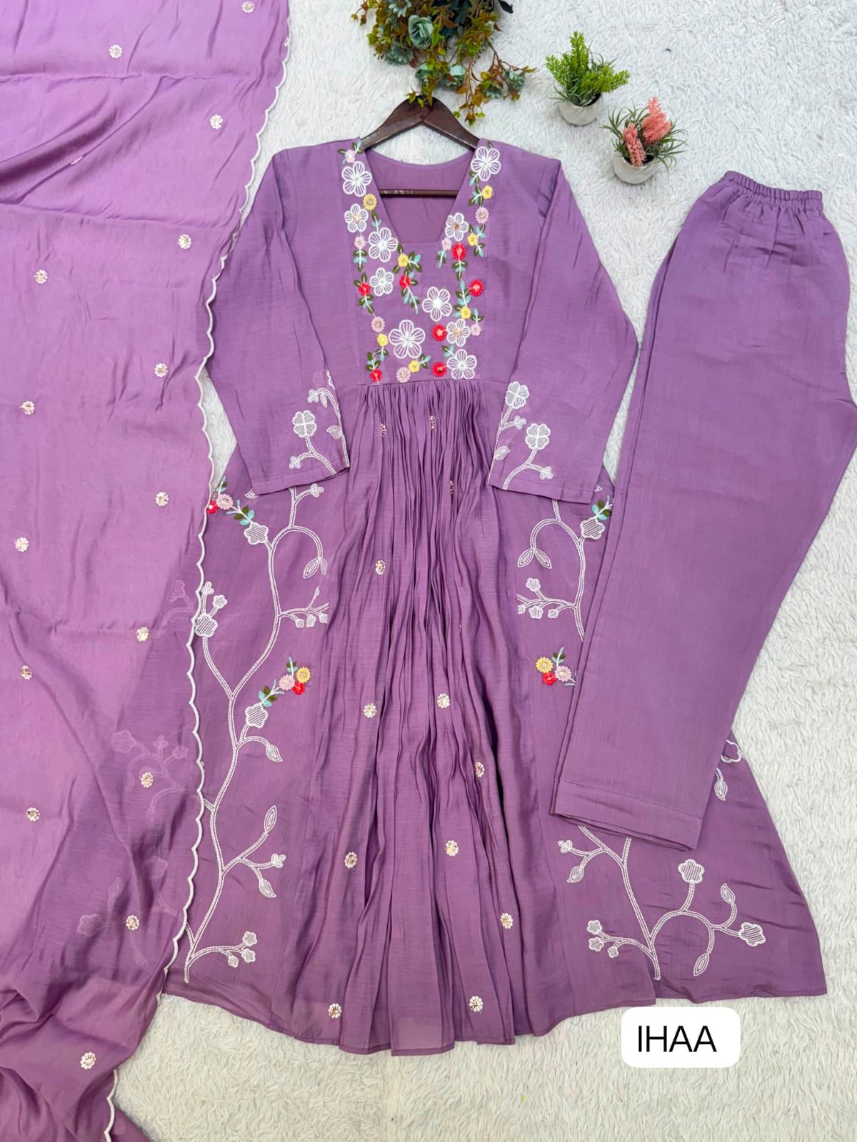 THIS FESTIVAL SEASON WEAR OUR BEAUTIFUL SEQUENCE EMBROIDERED WORKED TOP , PANT WITH DUPATTA - Image 4