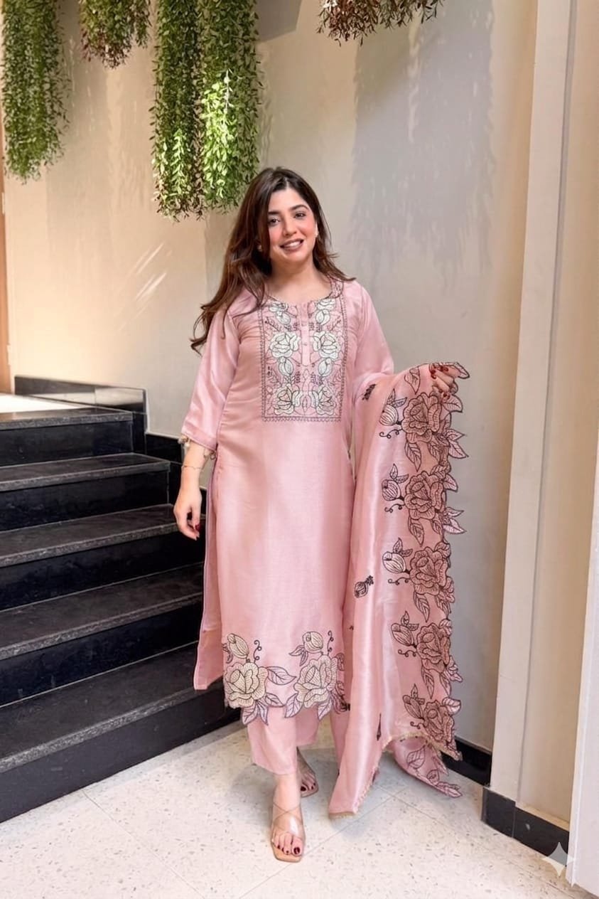 THIS WEDDING SEASON, TRY OUR DESIGNER EMBROIDERED CUT WORKED SUIT