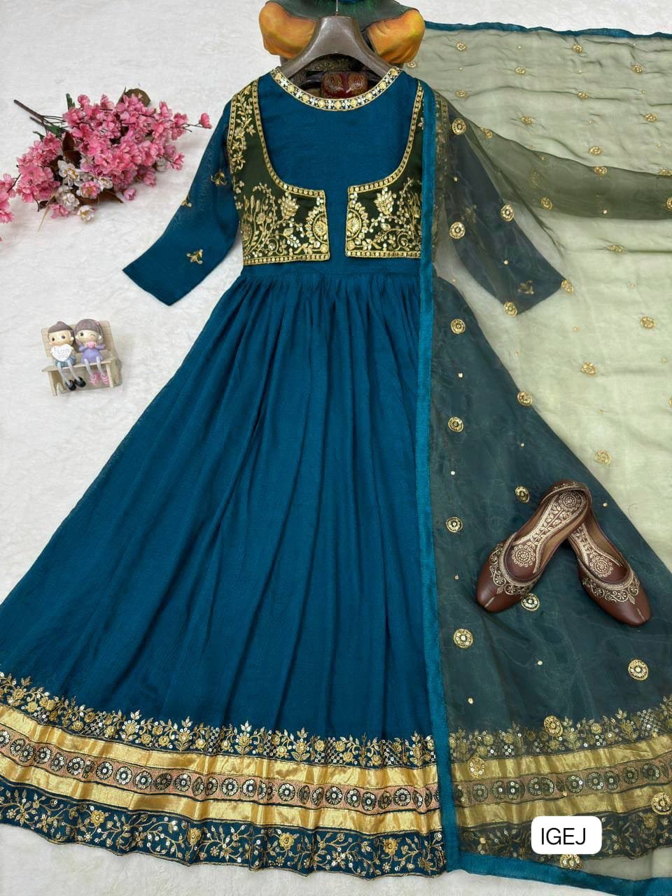 LAUNCHING NEW DESIGNER ANARKALI GOWN WITH JACKAT - Image 2