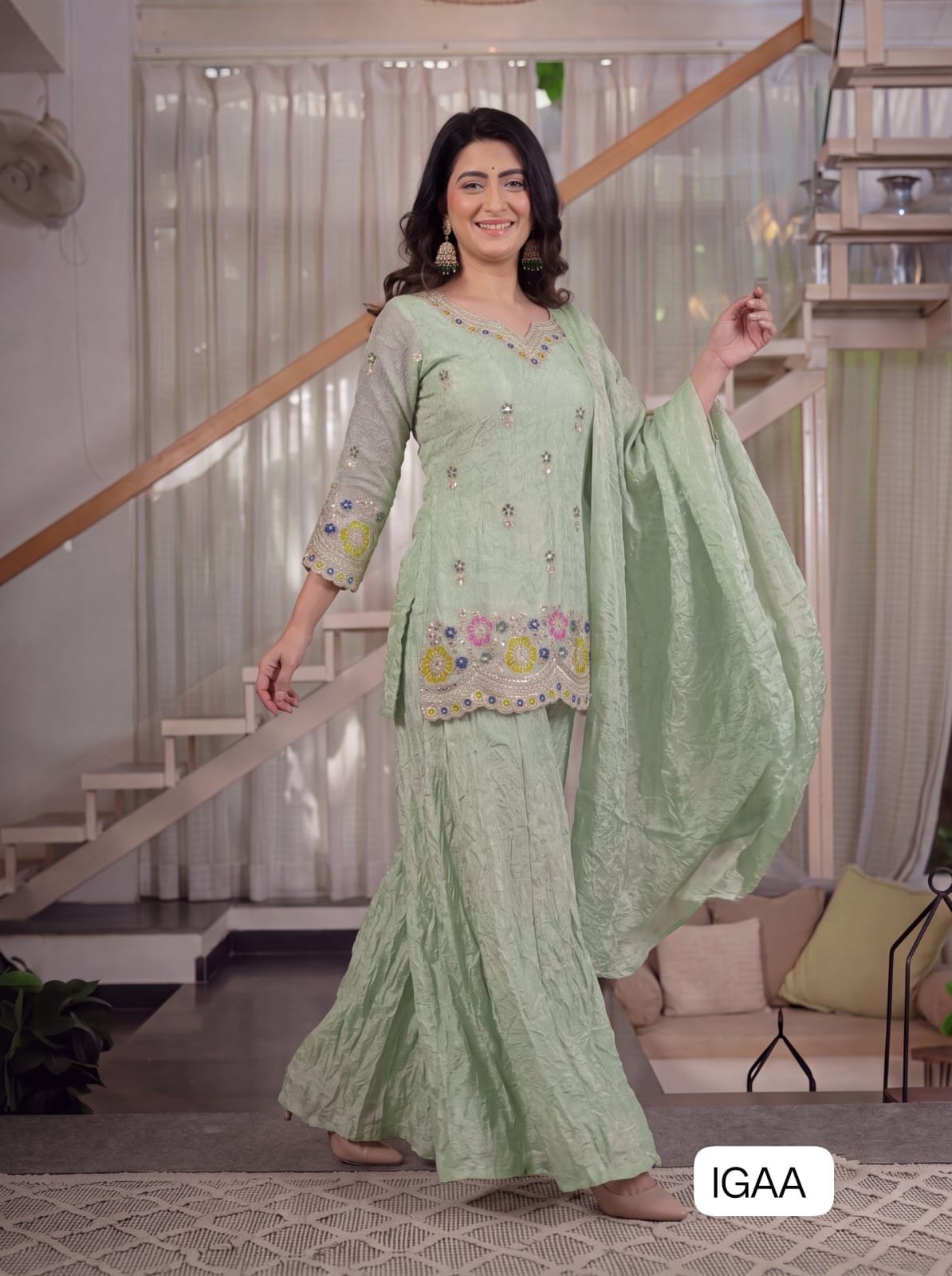 Launching New Designer Party Wear Look Top , Sharara Plazzo and Dupatta