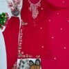 NEW DESIGNER WEAR VICHITRA SILK EMBROIDERED THREAD WORK SALWAR SUIT SET