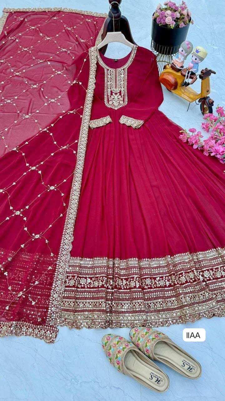 AK-Series New Designer Party Gown & Dupatta Set - Image 2