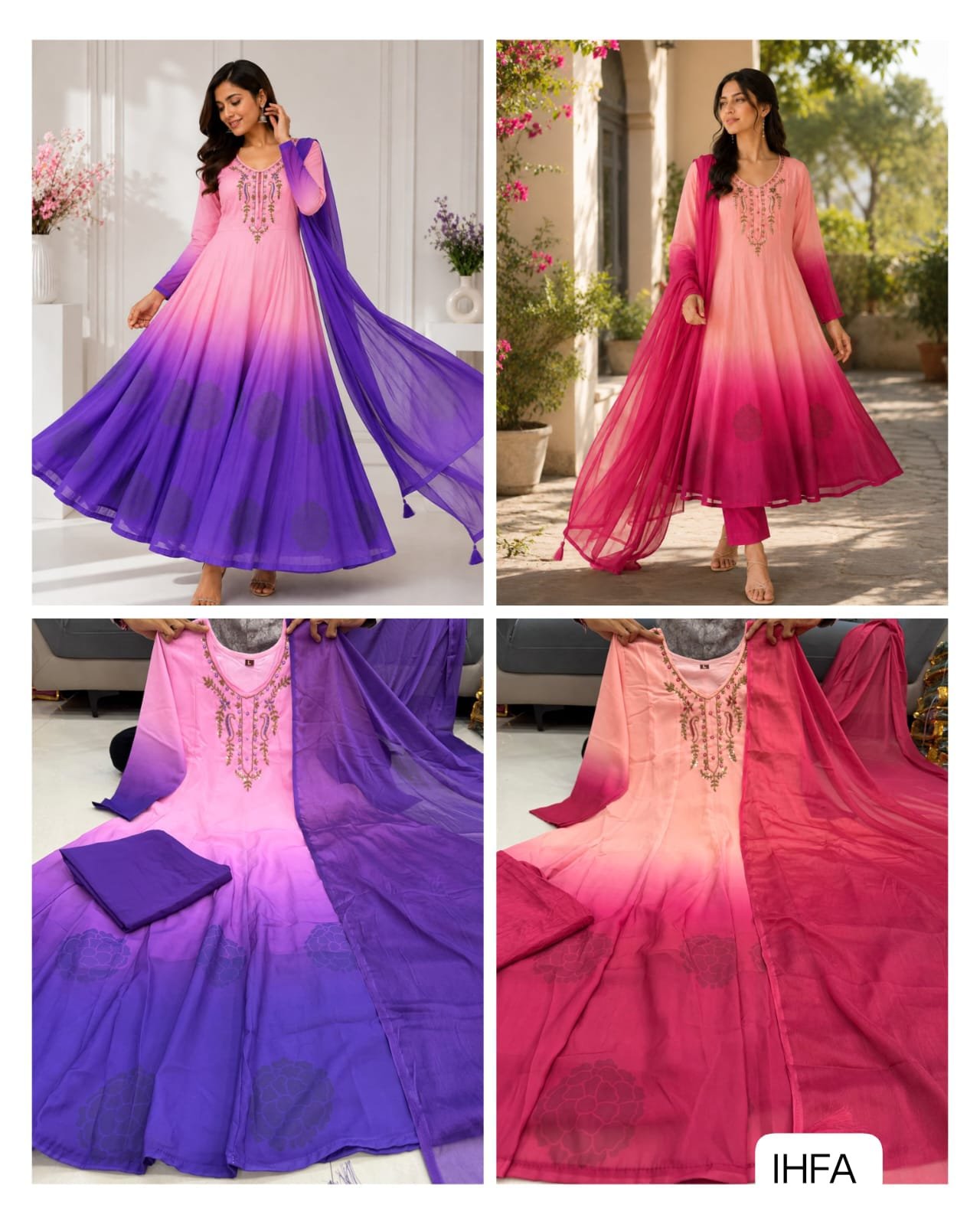Đěsigner Special Premium Orange Chiffon 3 Piece Set - Image 3